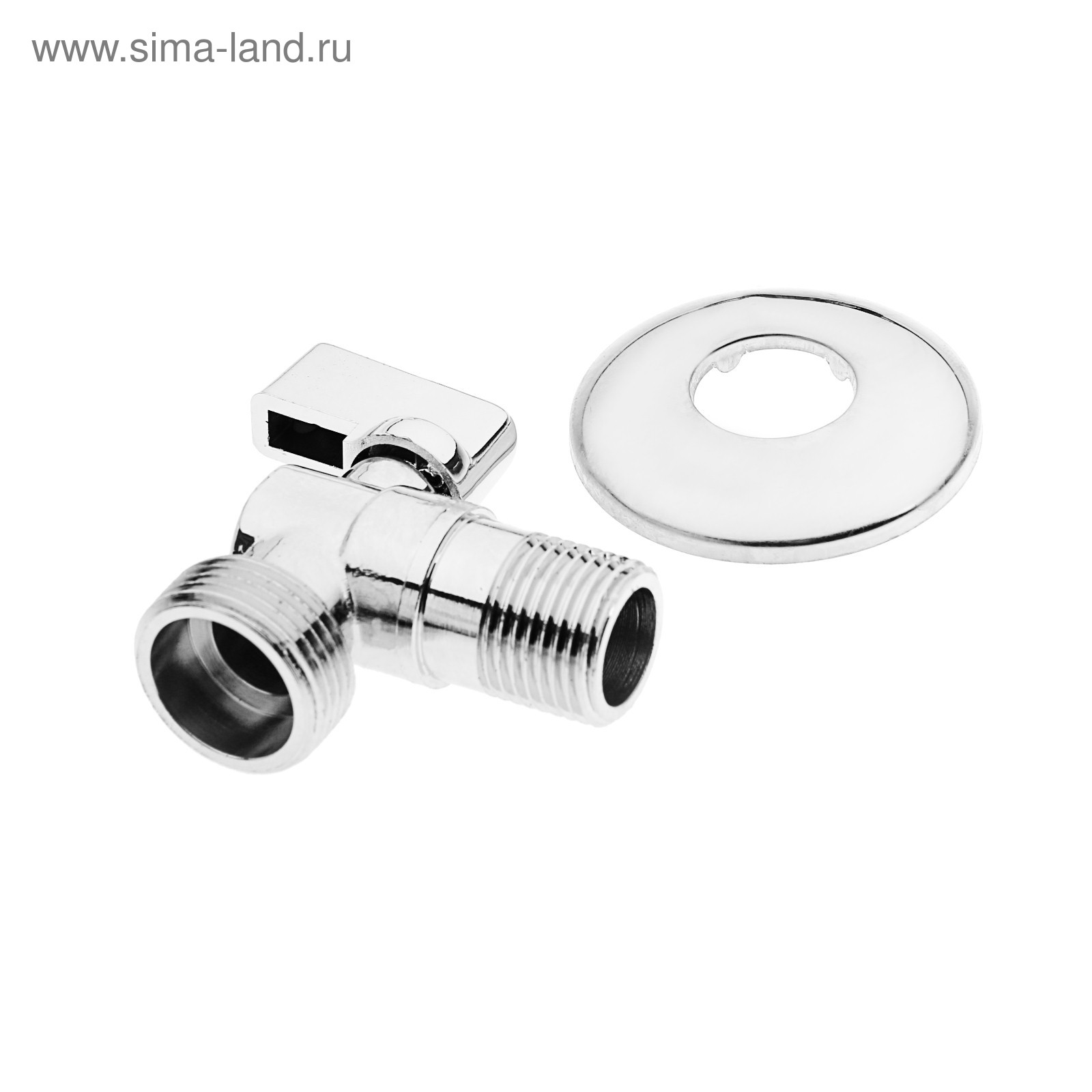 картинка 67-0-364 Кран латунный, для бытовых приборов, угловой бабочка, хром, 1/2"х3/4"нар/нар, CAMV1234 от базы строительно-отделочных материалов